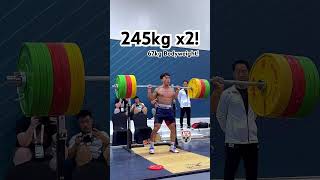 Sang Yeon Lee (67kg 🇰🇷) 245kg / 540lbs Squat DOUBLE! #squats #weightlifting #backsquat