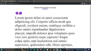 Simple JavaScript Project | Change Font Size By JavaScript