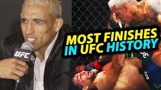 Charles Oliveira on setting UFC record for earning 20 finishes in the Octagon