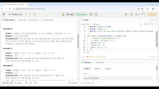 Leetcode problem 88 Merge Sorted Array (JavaScript)