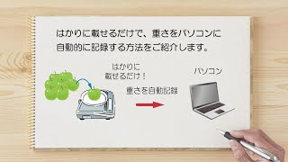 はかりに載せるだけで重さをパソコンに記録するにはどうやる？