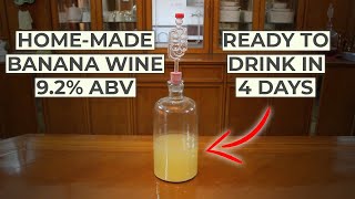 🍌BANANA WINE just in 4 DAYS | Simple, Cheap and Exciting Wine | Homemade Recipe | Homebrew India