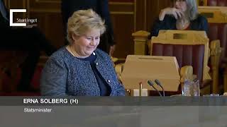 11.02.2015 Spørretime 17 Erna Solberg svarer Iselin Nybø