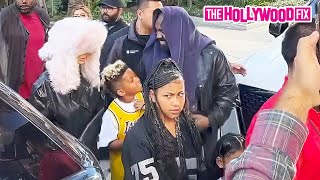 Kanye West, Bianca Censori, North, Saint & Chicago West Attend The Lakers Christmas Basketball Game
