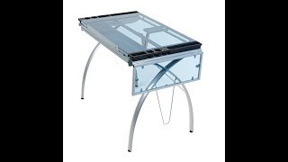 Studio Designs 10095 Futura Craft Station with Folding Shelf, Silver with Blue Glass