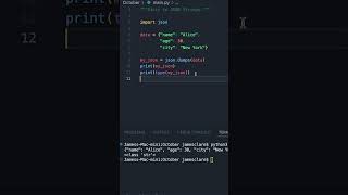 Python 3 | Dictionaries to JSON Strings, the easy way! #python3 #coding #programming