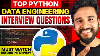 Python for Data Engineering Interviews 🚀 | REAL Questions Asked (Part 1) | Crack DE Jobs