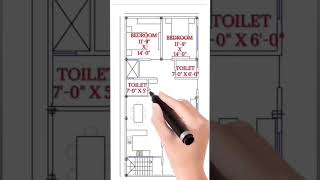 #shorts #20x50houseplan #houseplan #20x50housedesign #1000sqft #2bhk #floorplans