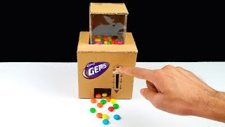 How to make a GEMS CANDY Dispenser Machine from CARDBOARD
