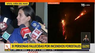 Alcaldesa de Viña del Mar, Macarena Ripamonti entrega nuevo balance sobre incendios forestales