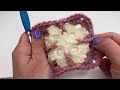 crochet granny square mosaik step by step tutorial