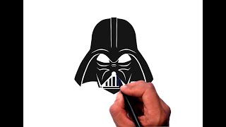 How to Draw Darth Vader | Star Wars - very easy drawing Darth Vader