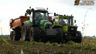 Rübenernte in Landkreis Cloppenburg DEUTZ/JOHN DEERE/CLAAS/MB-Trac 1300 Krampe Bandit/Fliegl