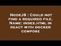 NodeJS : Could not find a required file. Name: index.html in react with docker compose