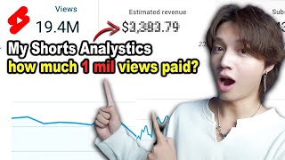 How Much YouTube Shorts Pay Me For 1M Views (with analystics)