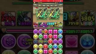 【パズドラ】闘技場3 リクウ×ジンオウガ 自陣ガチャ限なし継承なし (モンポ龍有)