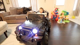 baby in cool Jeep