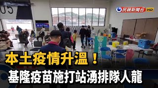 本土疫情升溫！基隆疫苗施打站湧排隊人龍－民視新聞