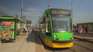 Poland, Poznań, tram 14 ride from Most Dworcowy to Poznań Główny