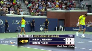 Sania Mirza mixed doubles Fleming v Oudin Sock 2012 US Open