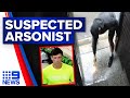 Suspected serial arsonist caught on CCTV | 9 News Australia