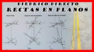 Rectas contenidas en planos en DIEDRICO DIRECTO 🙈 Recta de máxima pendiente y máxima inclinación