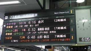 JR東日本東京駅新幹線22・23番線ホームの発車標