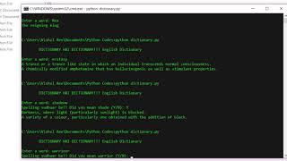 Dictionary App using Python coding | Command Line Interface