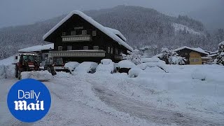 Austrian ski resort of Flachau buried under snow after severe weather
