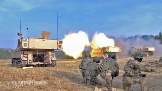 M109 Paladin Howitzer in Action - Live Fire Mission