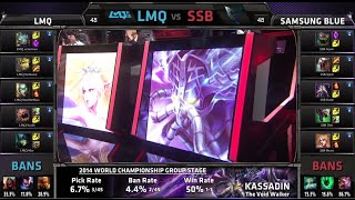 LMQ vs Samsung Blue | Game 2 Group C S4 LOL World Championship 2014 Day 4 | LMQ vs SSB D4G2