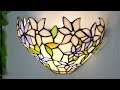 aeyee purple flower tiffany wall sconce classy stained glass wall light decorative 3000k