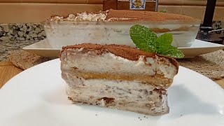 Un POSTRE casero SIN HUEVO que está delicioso TIRAMISÚ fácil y rápido receta que te encantará !!