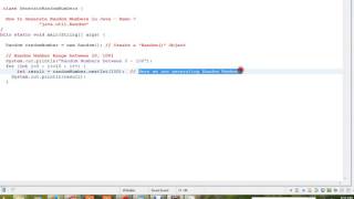 JAVA HOW TO GENERATE RANDOM NUMBERS DEMO