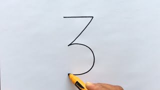 How to turn number “3” into Rat Picture | Easy Drawing for Beginners