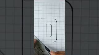 #shots how to draw#3dletter D#3d #drawing #art #youtube