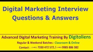 Digital Marketing interview Questions and Answers | Digitoliens