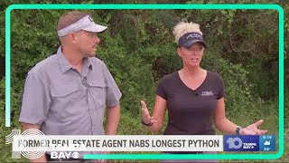 Real estate agent-turned-snake hunter catches longest python of 2023 Florida Python Challenge