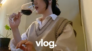 vlog. 시나본은 못 참지. 커피용품 언박싱. 홈카페 셋팅. 첫 집들이. 컬러 만들기 원데이 클래스. 성수 와인바.