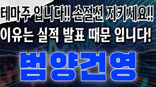 범양건영 - 테마주 입니다!! 손절선 지키세요!! 이유는 실적 발표 때문 입니다!