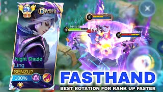 LING FASTHAND PERFECT GAMEPLAY - BEST ROTATION FOR RANK UP FASTER - Ling Gameplay Mobile Legends