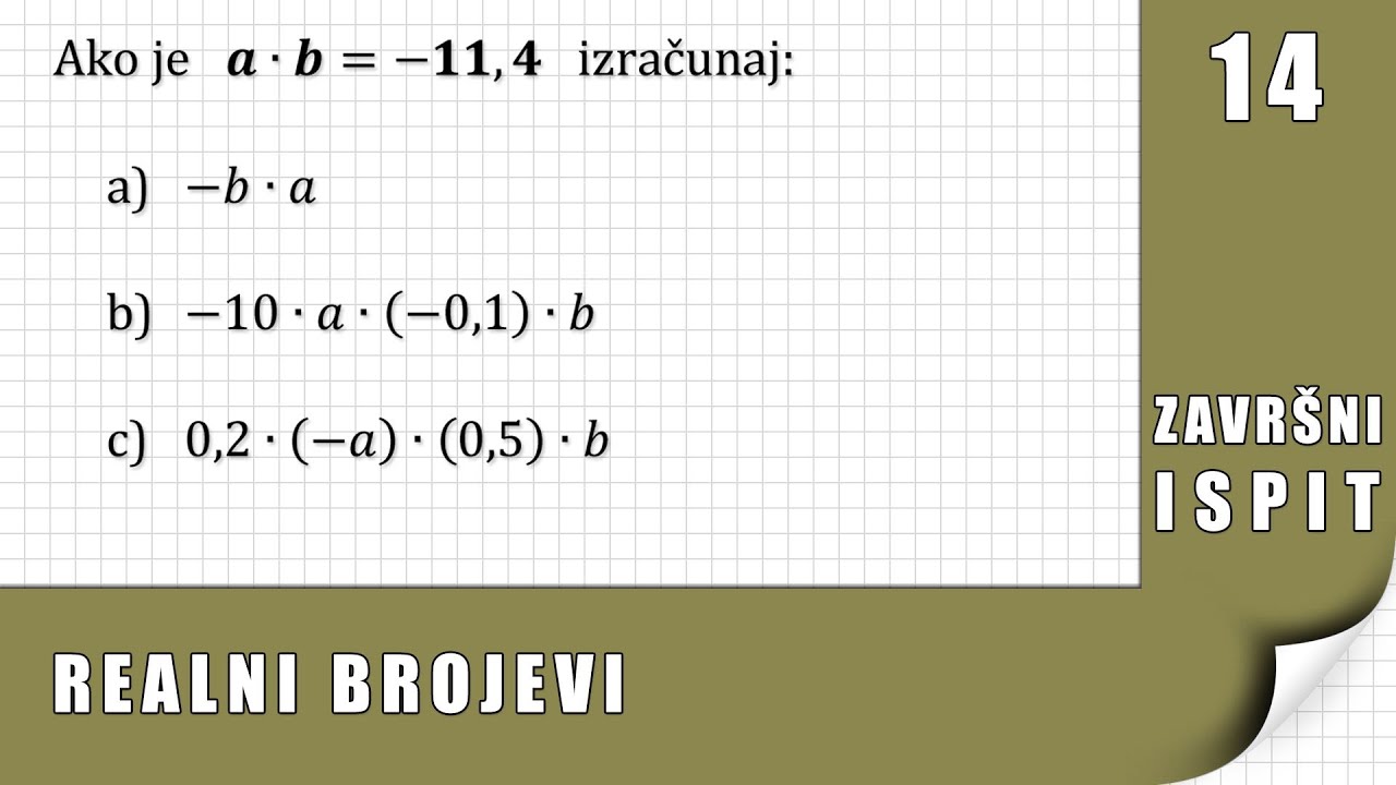 Realni Brojevi - Zadatak 14 - Završni Ispit - Matematika - YouTube