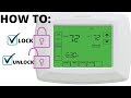 How to lock & unlock screen Honeywell RTH8500D programmable thermostat Rheem Trane