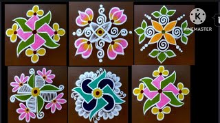 5 Attractive & very Beautiful Rangoli designs 🌺 5*1 dots Easy daily kolam 🌺 simple kolam 🌺 kolam