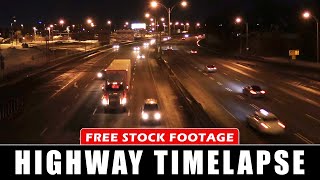 Highway Timelapse at Night - Free Stock Footage