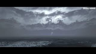 광활한 바다에 치는 천둥번개,  빗소리, 파도 소리 / The sound of thunder, lightning, rain and waves hitting the vast sea