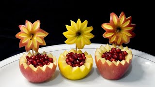 Apple🍎 Flower🌼 Carving |Fruit Carving by The Food Artist