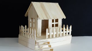 DIY Modern House making with popsicle sticks || Easy house making for small pet with popsicle
