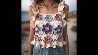 Nice summer blouse #knitted #crochet #design #blouse se