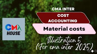 Illustration 5 | Material Costs | Cost Accounting | CMA inter | 2022 syllabus